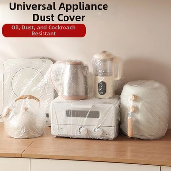 Jednorázový kryt proti prachu pre univerzálny typ kuchynskej fritézy, priehľadný materiál, elastický pás, dvojbalenie, odolný voči teplote -60°C až 140°C