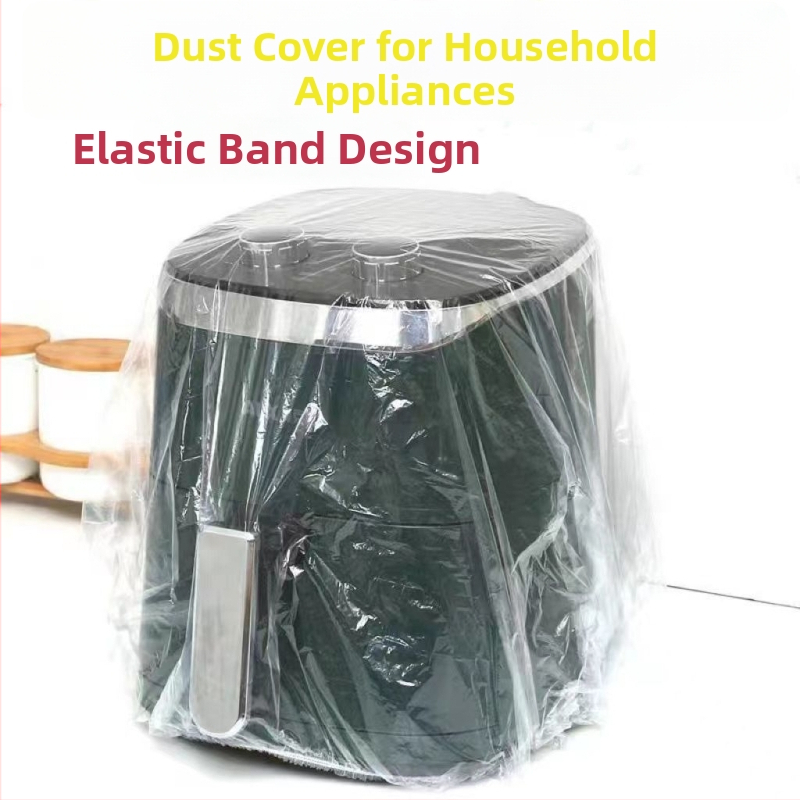 Ühekordne tolmukaitse universaalse tüübi köögifriiterile, läbipaistva materjaliga ja elastse ribaga, kaheosaline komplekt