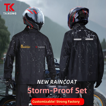 Rozdelený set dažďového plášťa na motocykel – PVC vrstva; hrubá tkanina Chunya