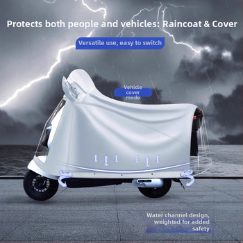 Celotelesný dažďový plášť pre motorku/elektrický skúter, Oxford látka, PVC vodotesný vrstva, hrubý štýl, 22 denier, Model ZY-5029