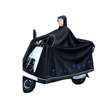 Celotelesný dažďový plášť pre motorku/elektrický skúter, Oxford látka, PVC vodotesný vrstva, hrubý štýl, 22 denier, Model ZY-5029