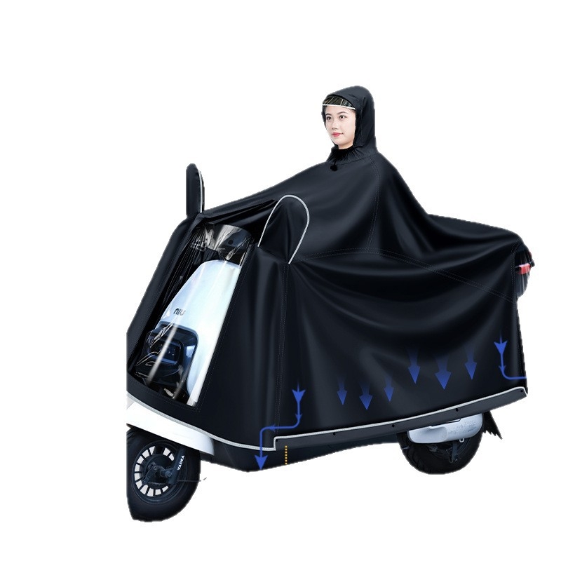Celotelesný dažďový plášť pre motorku/elektrický skúter, Oxford látka, PVC vodotesný vrstva, hrubý štýl, 22 denier, Model ZY-5029
