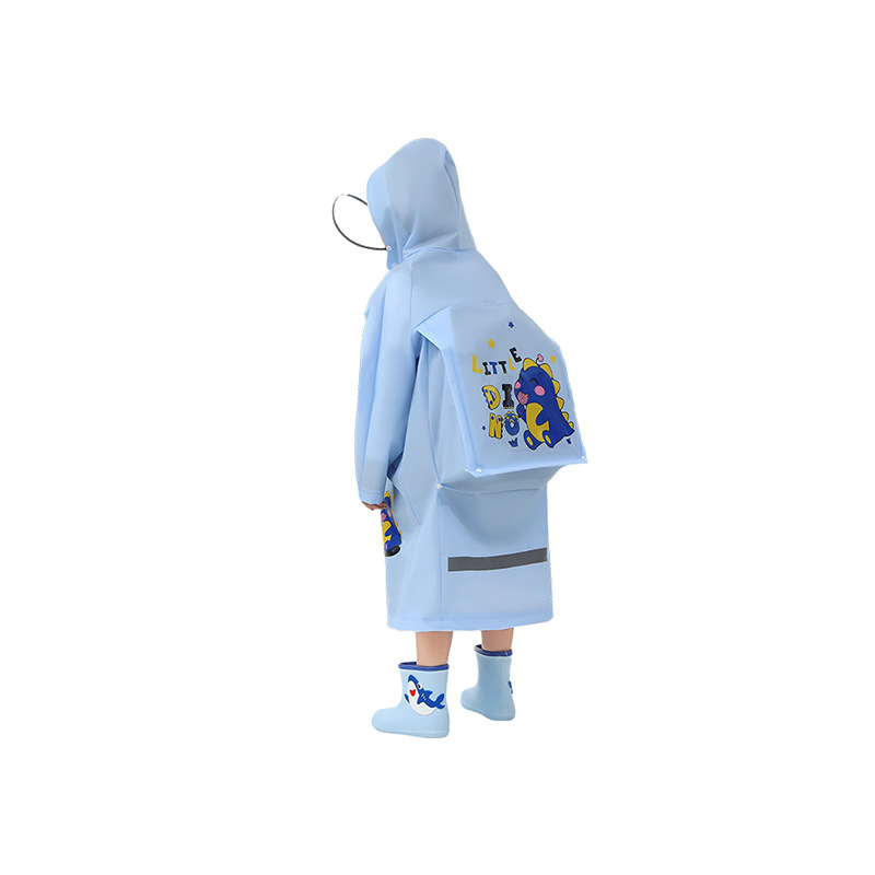 Detské pončo na dážď, EVA látka, cartoon štýl, kompatibilné s batohom, viacúčelové dážďové oblečenie
