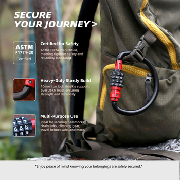 Mechanický zámok s kódom pre košík na prilbu bicykla – séria 10, materiál: železo/zinkový kov/ABS, hrúbka zámovej tyčky 10 mm, vzdialenosť tyčí 75 mm