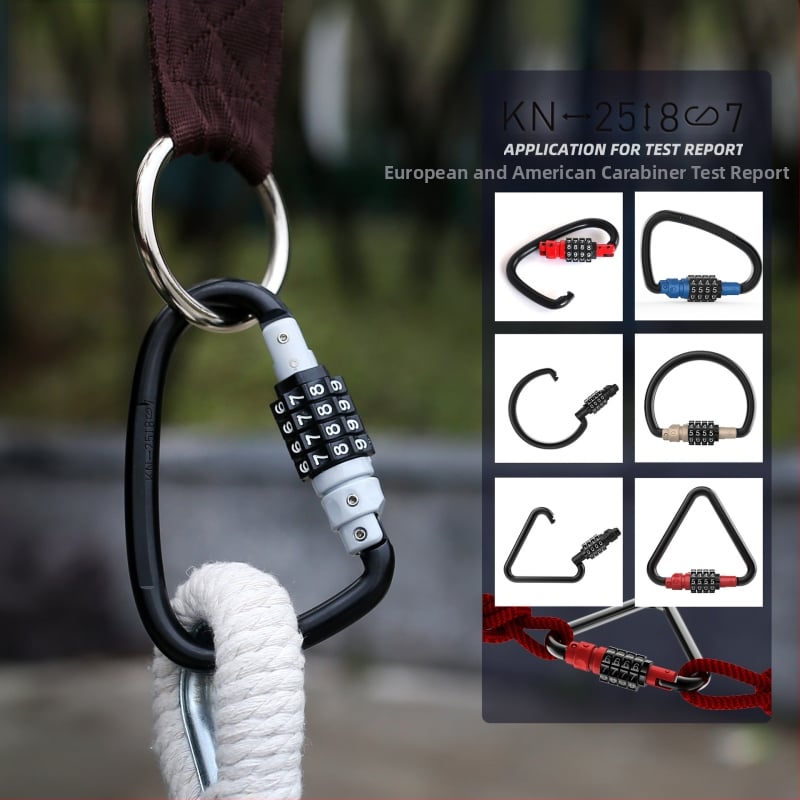 Mechanický zámok s kódom pre košík na prilbu bicykla – séria 10, materiál: železo/zinkový kov/ABS, hrúbka zámovej tyčky 10 mm, vzdialenosť tyčí 75 mm