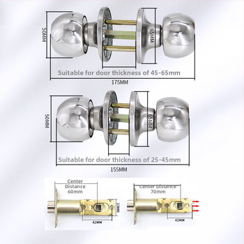 Gu Rui 588 Zámok na dvere z nerezovej ocele pre interiérové dvere
