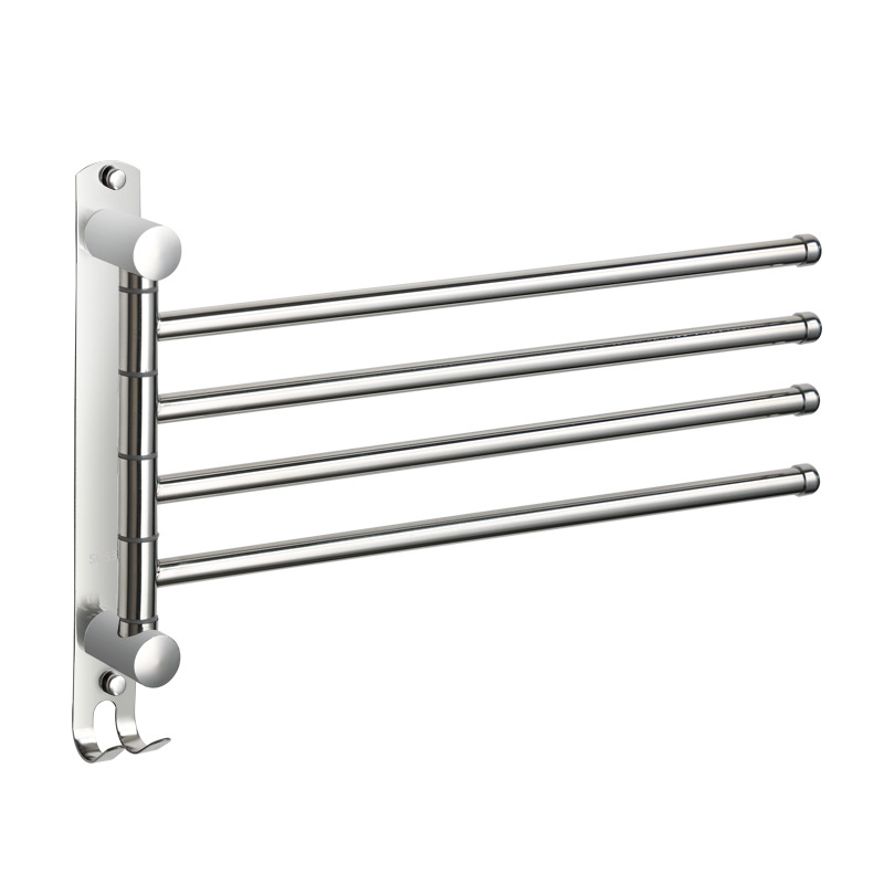 Držiak na uteráky z nehrdzavejúcej ocele, otočný, bez vŕtania, skladovací viacfunkčný, nosnosť 10 kg