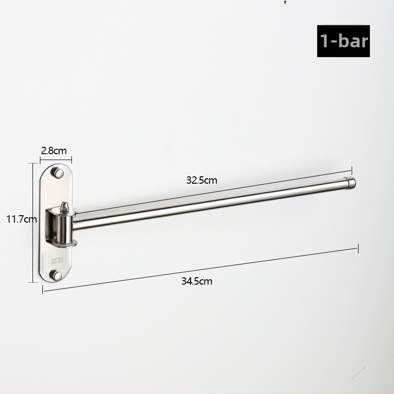 Držiak na uteráky z nehrdzavejúcej ocele, otočný, bez vŕtania, skladovací viacfunkčný, nosnosť 10 kg