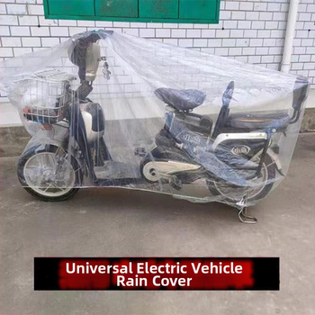 Kryt pre elektrické vozidlo – nepremokavý, priehľadný, zosilnený, jednorazový (materiál: PE plast; štýl: jednoduchý)