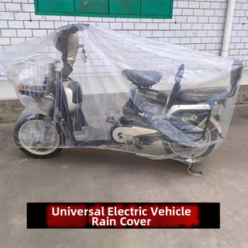 Kryt pre elektrické vozidlo – nepremokavý, priehľadný, zosilnený, jednorazový (materiál: PE plast; štýl: jednoduchý)