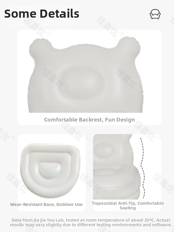 Jednoosový nafukovací posteľ-sofá s vstavaným čerpadlom, extra vysoká a hrubá PVC povrch, Jia Jia You