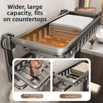 Nástenný vešiak na uteráky so saciovacími zátkami, z kovu, nosnosť 5 kg, 1 riadok, moderný minimalistický štýl, bez vŕtania