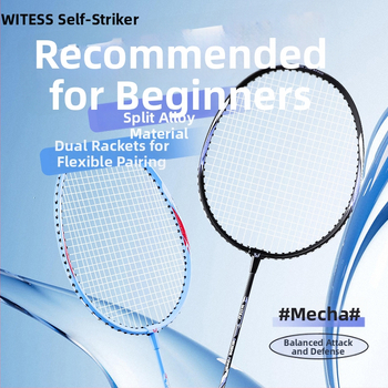 Witess bedmintonová raketa – rám z hliníkovej zliatiny, hmotnosť 95–100 g, úchyt G4, nylonové šnúry, rovný ťah – dvojdielna súprava na tréning