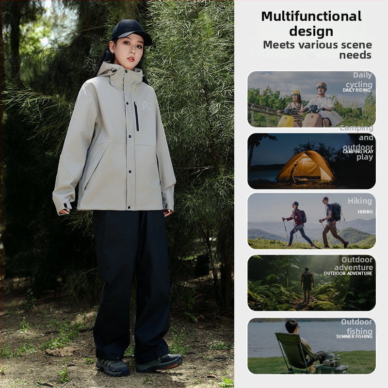 Unisex sada nepremokavých ponč pre dospelých — plná vodotesnosť tela, polyesterové pončo s PU lepením spojov, vhodné pre cyklistiku, turistiku a vonkajšie aktivity, pre jednu osobu