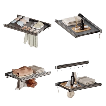 Držiak na uteráky s prisavkou, Space hliník, moderný minimalistický dizajn, antibakteriálny, jednovrstvový