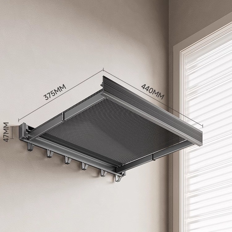 Držiak na uteráky s prisavkou, Space hliník, moderný minimalistický dizajn, antibakteriálny, jednovrstvový