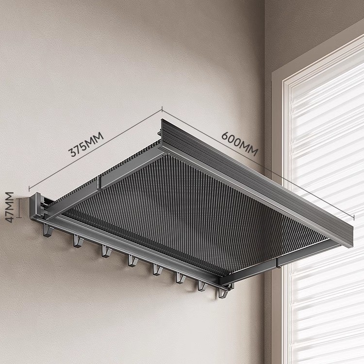 Držiak na uteráky s prisavkou, Space hliník, moderný minimalistický dizajn, antibakteriálny, jednovrstvový