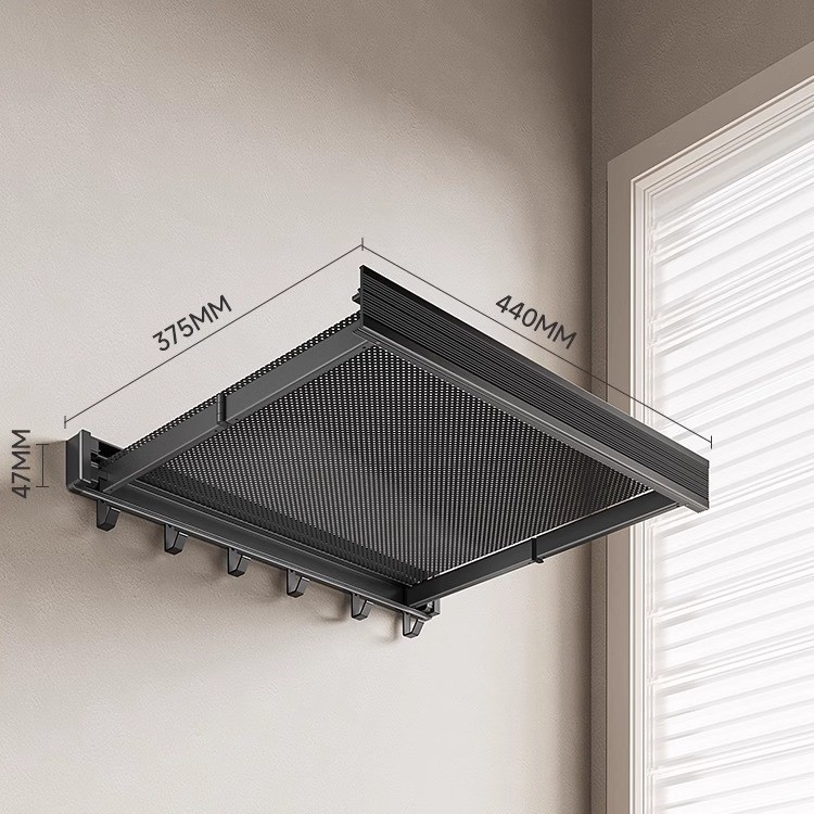 Držiak na uteráky s prisavkou, Space hliník, moderný minimalistický dizajn, antibakteriálny, jednovrstvový