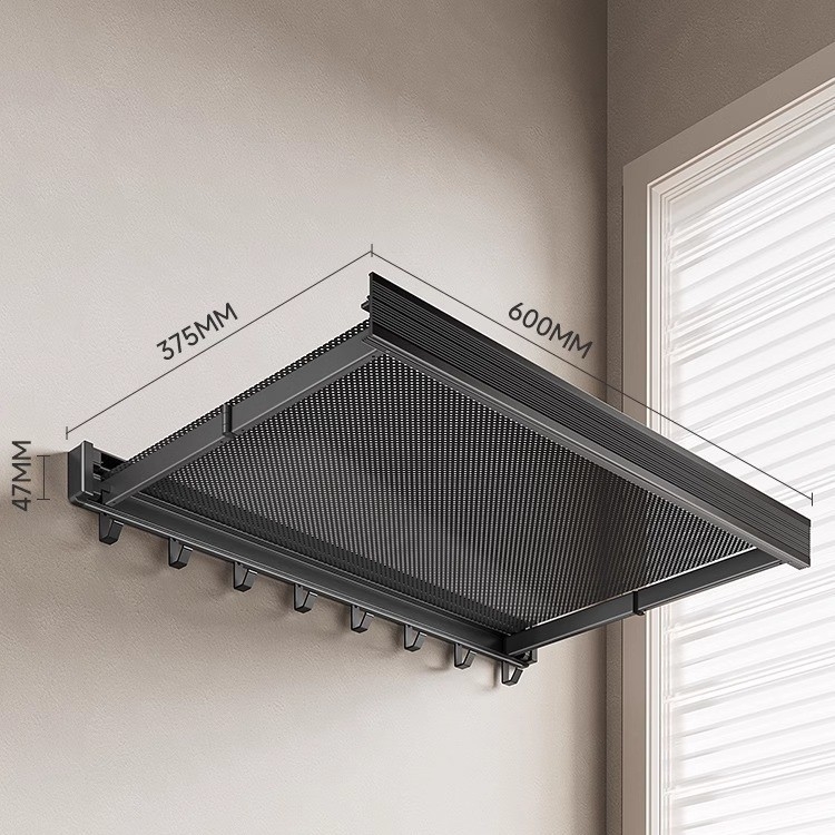 Držiak na uteráky s prisavkou, Space hliník, moderný minimalistický dizajn, antibakteriálny, jednovrstvový