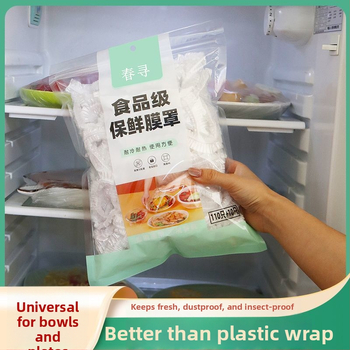 Jednorazové kryty fólií na zachovanie čerstvosti, potravinárska kvalita, PE materiál, 2 kusy, odolné voči -60°C až 140°C, pre domácnosť