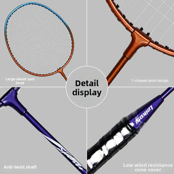 Rex 506 badminton raketa, 2 kusy, rám z ferroalloy, nylonové struny, hmotnosť 95-100 g, hrúbka rukoväte G4