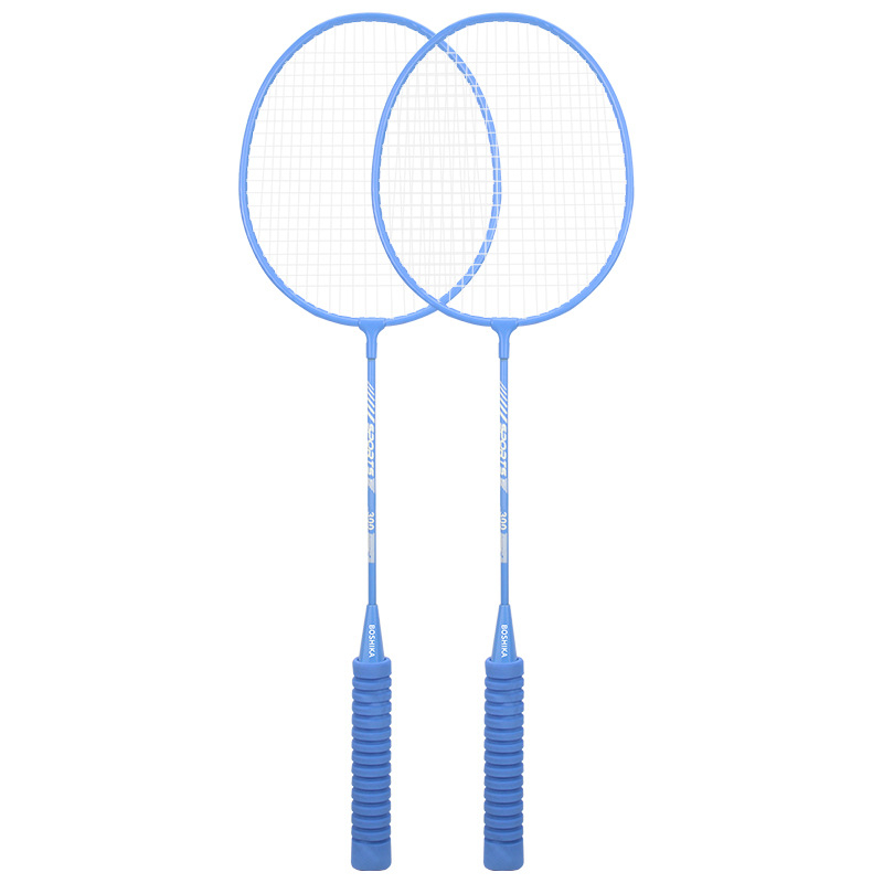 Bedmintonová raketa Bushi Card, rám zo zliatiny ferro, hmotnosť 95–100 g, vodorovný úder, nylonové šnúry