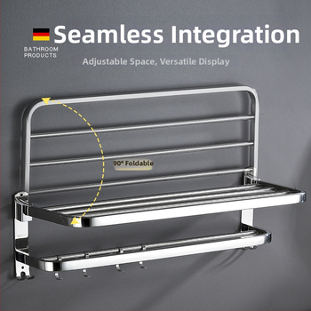 Stojan na uteráky z nerezovej ocele 304, na stenu, model YFN-001, nosnosť 20–25 kg, jedno poschodie, povrch: práškové lakovanie a leštenie