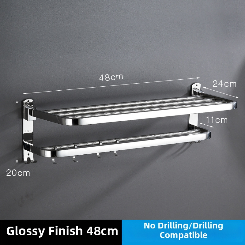 Stojan na uteráky z nerezovej ocele 304, na stenu, model YFN-001, nosnosť 20–25 kg, jedno poschodie, povrch: práškové lakovanie a leštenie