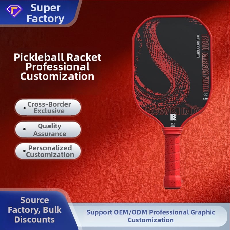 Pickleball raketės komplektas su stiklo pluošto rėmu, svoris 95–100 g, rankenos storis G5, tinkamas pradedantiesiems ir vidutiniams žaidėjams