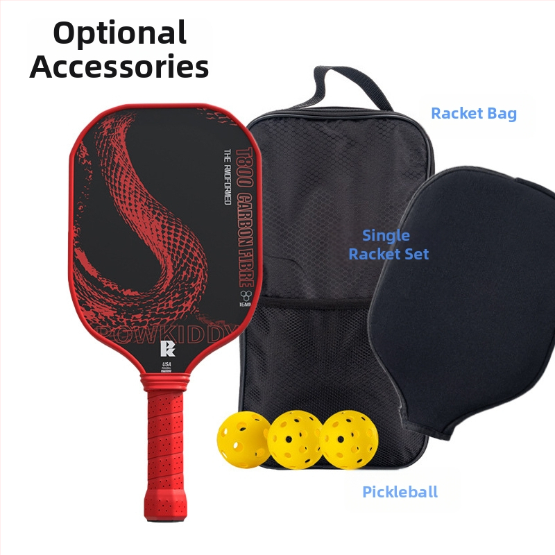 Pickleball paddeli komplekt klaaskiust raamiga, kaal 95–100 g, käepideme paksus G5, sobib algajatele ja keskastme mängijatele