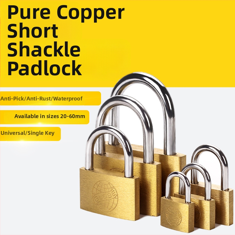 Meďový visací zámok, model G-type, materiál meď, štýl moderný minimalistický, vhodný pre skrinky v spálni, dvere miestnosti a kovové dvere