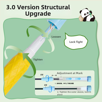 Bedmintonová raketa s teleskopickou reguláciou a deleným dizajnom, rám z železného zliatiny, dĺžka 665 mm, vlákna s vysokou elasticitou