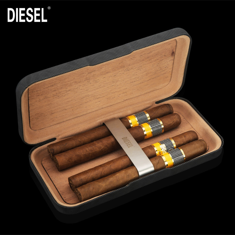 Pārvadājamā cigāru kastīte, materiāls Cortex, stils Light Luxury, manuāla darbība