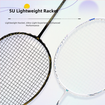 Badmintoni reket meestele ja naistele, süsinikkiust raam, kaal 80–84 g, käepideme paksus G4, otsene löök, nailonist stringid