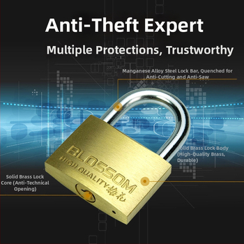 Domáci mosadzový visací zámok BC07 – Plum Lock – pre skrinky, zásuvky a batožinu, moderný jednoduchý štýl