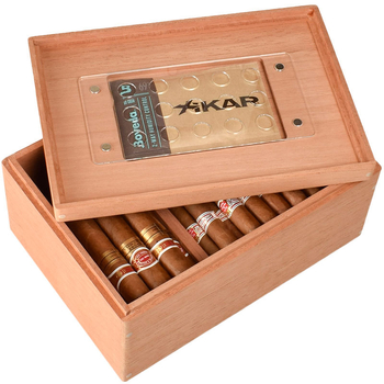 Humidor na cigary zo španielskeho cérového dreva, značky GRUS, jednoduchý štýl, možnosť prispôsobenia