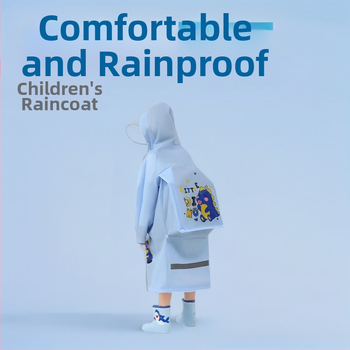 Detský dažďový pončó z EVA materiálu, cartoon štýl, viacúčelové dažďové pončo pre deti, konvenčná hrúbka, bez impregnácie