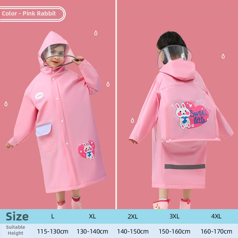 Detský dažďový pončó z EVA materiálu, cartoon štýl, viacúčelové dažďové pončo pre deti, konvenčná hrúbka, bez impregnácie