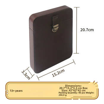 Box na cigare s humidorom – koža, škandinávsko-európsky štýl, ľahký luxus, ručne vyrobené, prispôsobiteľné, model SMZ-103