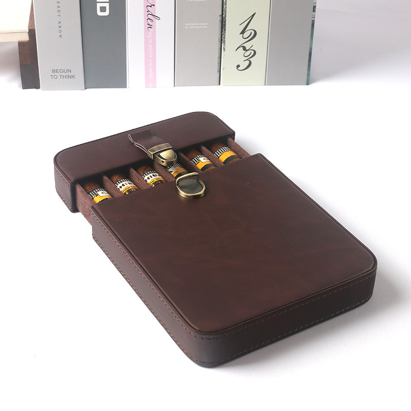 Box na cigare s humidorom – koža, škandinávsko-európsky štýl, ľahký luxus, ručne vyrobené, prispôsobiteľné, model SMZ-103