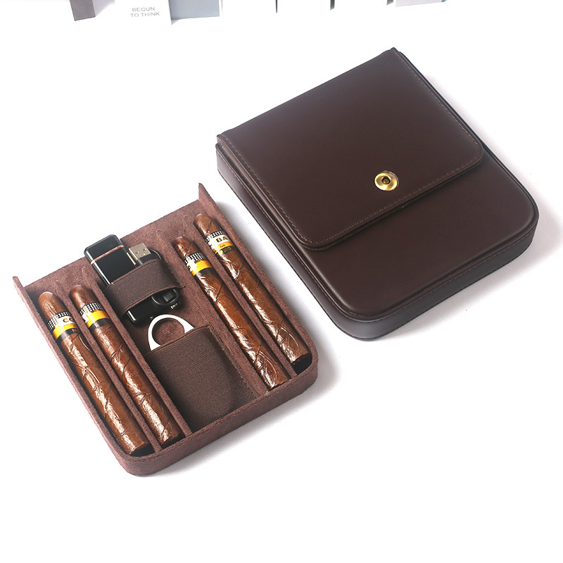 Box na cigare s humidorom – koža, škandinávsko-európsky štýl, ľahký luxus, ručne vyrobené, prispôsobiteľné, model SMZ-103