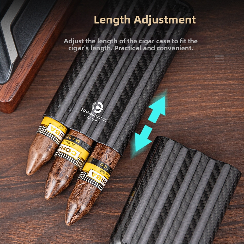 HANNICOOK süsinikfiibrist sigari niisutusrõngas – kerge, retro reisikaas sigarile, kohandatav