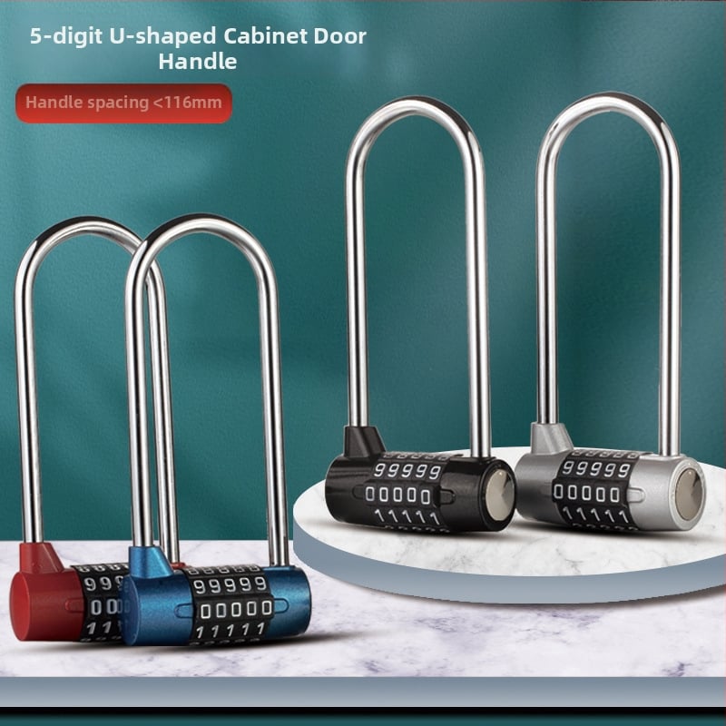 Rukoväť skrinky s číselným zámkom | model JL-115, materiál: zliatina zinku + PC, hrúbka zámkovej tyče 7 mm, rozstup zámkovej tyče 43 mm, typ: čísla, štýl: moderná jednoduchosť