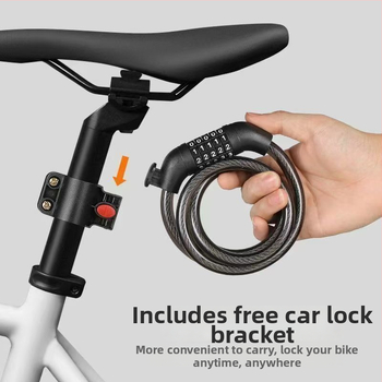 Zámok na bicykel s heslom a oceľovým káblom, prenosný anti‑krádežný zámok pre horské bicykle