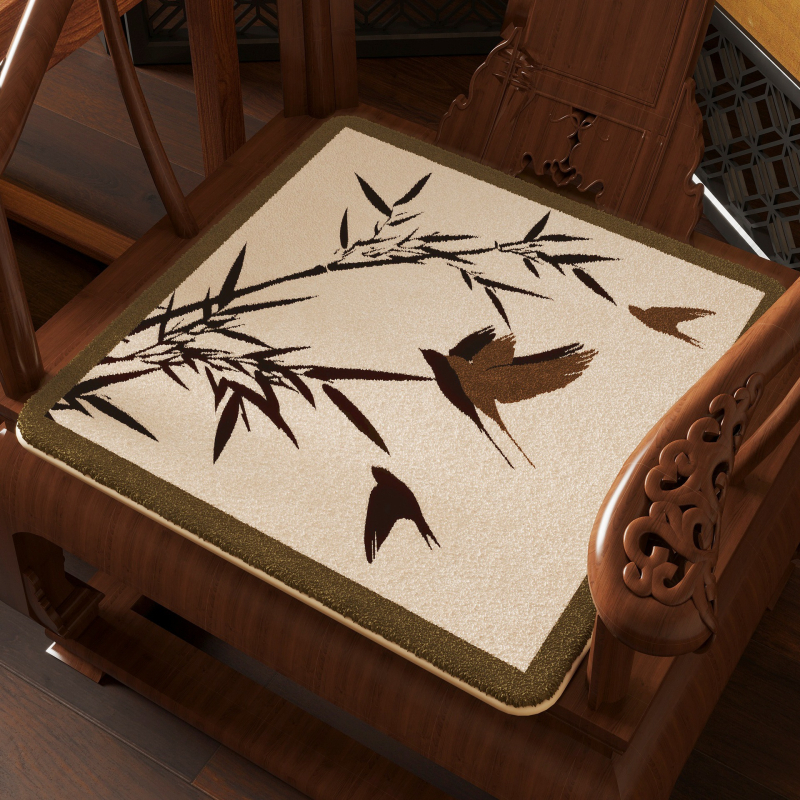 Stoličkový vankúš, nový čínsky štýl, vzor rastlín a kvetov; materiál viskoza; výplň polyester; vhodný do obývačky, spálne, pracovne, reštaurácie