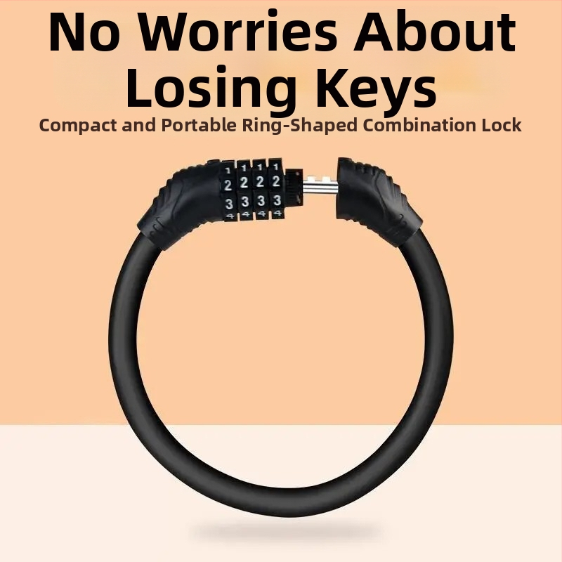 Kalnu velosipēda ķēdes slēdzene ar 4 ciparu paroli, pret zādzību, pārnēsājama