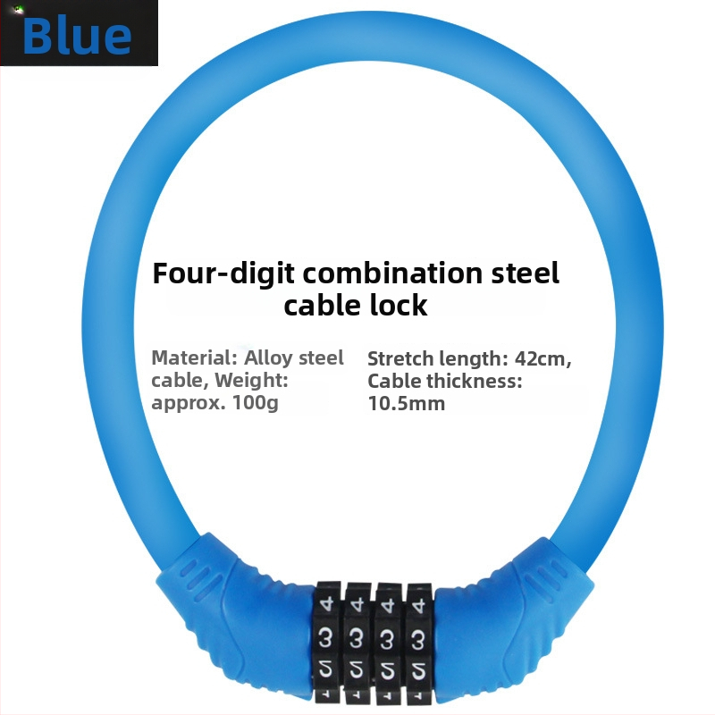 Reťazová zámka na horské kolo, 4-ciferný kód, proti krádeži, prenosná