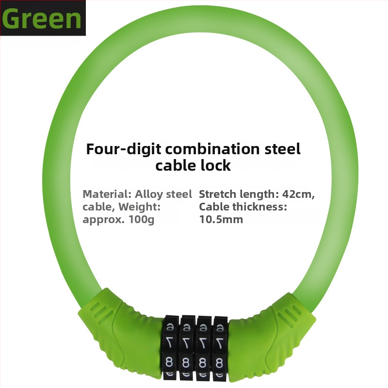 Reťazová zámka na horské kolo, 4-ciferný kód, proti krádeži, prenosná