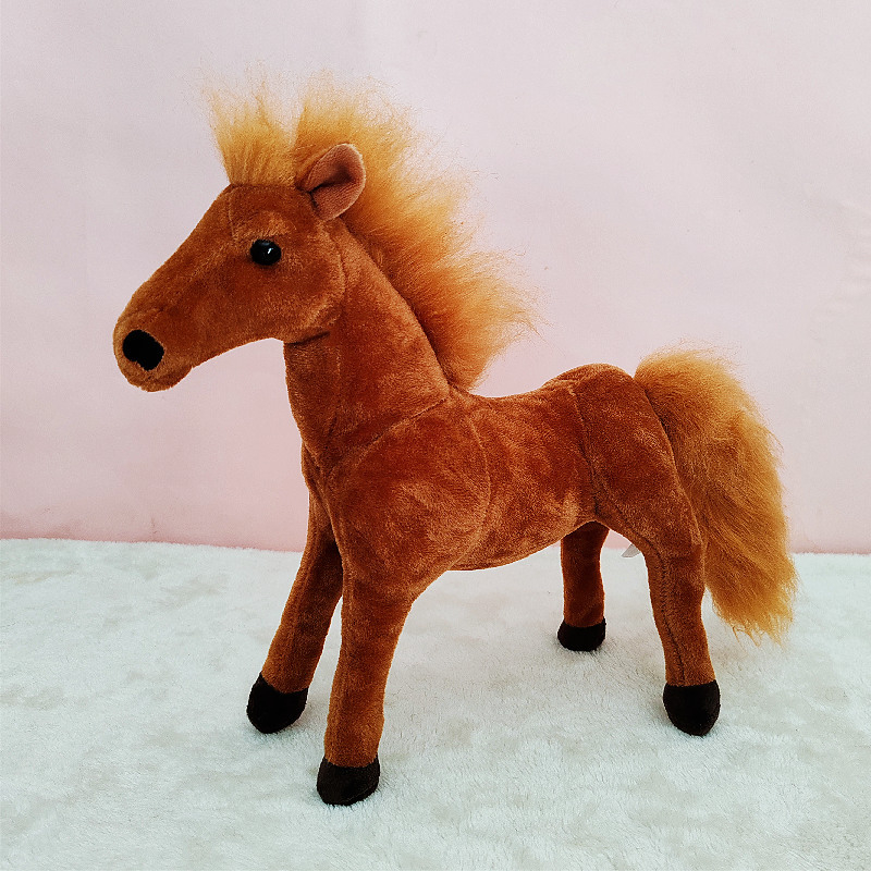 Kôň plyšová hračka, PP bavlna výplň, unisex, súkromná značka logo prispôsobenie, vitrínová dekorácia, 14+ rokov