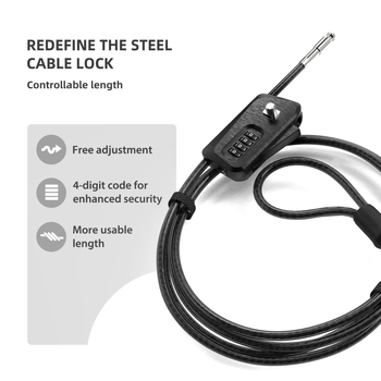 01D6-ADJ Zámok s heslom pre bicykle, kočíky, kolobežky a elektrické bicykle — nekonečne nastaviteľný, telo zo zliatiny zinku, 335 g